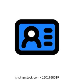 Id Card Icon Vector Illustration in Filled Style for Any Purpose