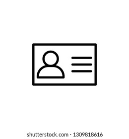 Id Card Icon Vector Illustration in Line Style for Any Purpose
