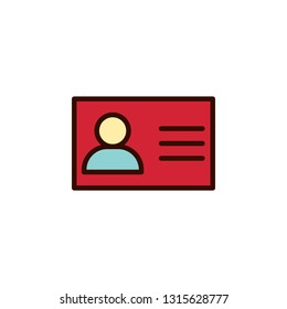 Id Card Icon Vector Illustration in Flat Style for Any Purpose