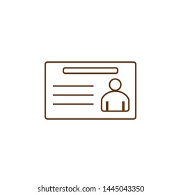 ID card Icon. Vector illustration, flat design.