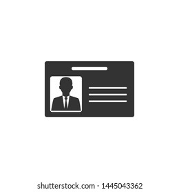 ID card Icon. Vector illustration, flat design.