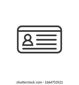 Ilustración del vector de icono de tarjeta de identificación
