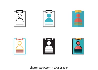 id card icon vector illustration with different style design. isolated on white background