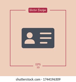 Icono de tarjeta de identificación. Ilustración del vector EPS 10.