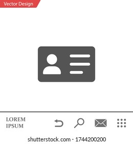 Icono de tarjeta de identificación. Ilustración del vector EPS 10.