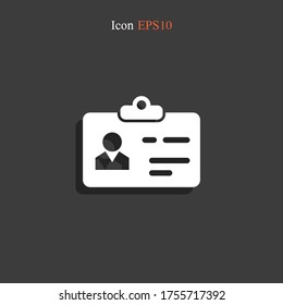 Icono de tarjeta de identificación. Ilustración del vector EPS 10.