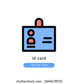 id card icon vector illustration. id card icon lineal color design.