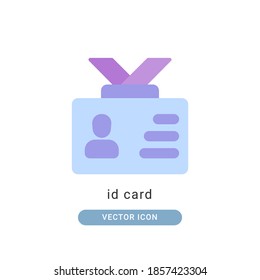 id card icon vector illustration. id card icon flat design.