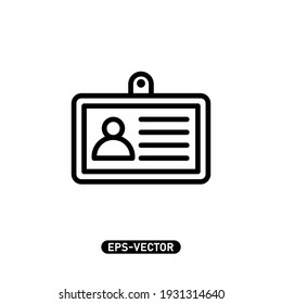 Id card icon vector illustration logo template for many purpose. Isolated on white background.