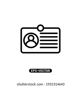Icono de tarjeta de identificación plantilla de logotipo de ilustración vectorial para muchos fines. Aislado sobre fondo blanco.