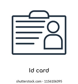 Id card icon vector isolated on white background, Id card transparent sign , thin symbols or lined elements in outline style