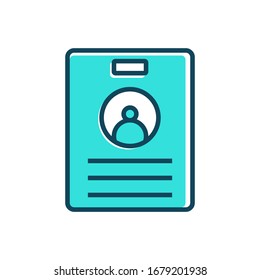 Vector de icono de tarjeta de identificación aislado en fondo blanco