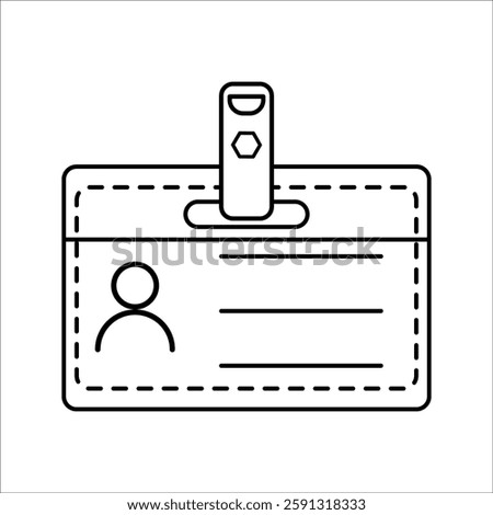 Id card icon vector. National id, identification card, voter id, driving license. passport id symbol outline icon editable stroke