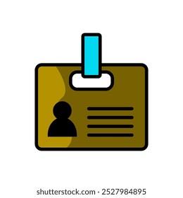 Icono de tarjeta de identificación Vector sobre fondo blanco