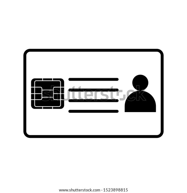 Id\
card icon vector on white background . Identity tag vector\
illustration symbol. Driver licence logo.simple\
vector