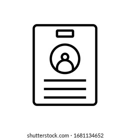 ID Card icon vector in outline 