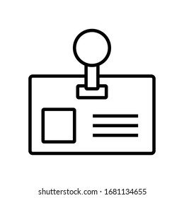 Vector de icono de tarjeta de identificación en el esquema 