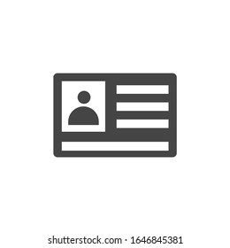 id card Icon vector sign isolated for graphic and web design. id card symbol template color editable on white background.