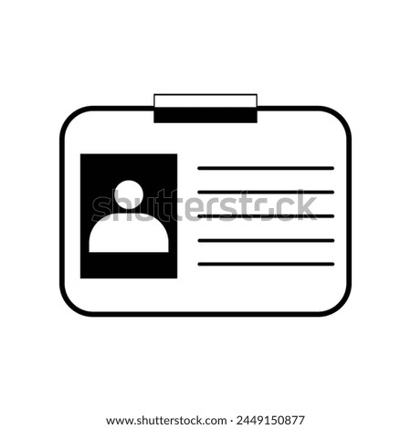 ID Card icon vector sign and symbol isolated on white background, ID Card logo concept. Member card symbol pictogram. VIP person icon. Vector illustration. Eps file 83.
