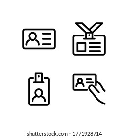 plantilla de símbolo vectorial de icono de tarjeta de identificación, trazo editable