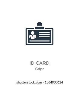 Id card icon vector. Trendy flat id card icon from gdpr collection isolated on white background. Vector illustration can be used for web and mobile graphic design, logo, eps10