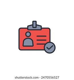 Icono de tarjeta de identificación. Vector.Trazo editable.signo de estilo lineal para el uso Diseño web,logo.Ilustración de símbolo.