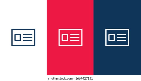 Icono de tarjeta de identificación para web y móvil