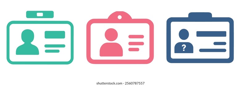 ID card icons.  identity card vector