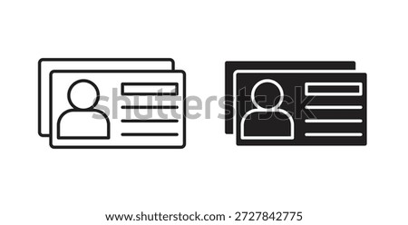 ID card icons. Outline icons vector collection. flat illustrations