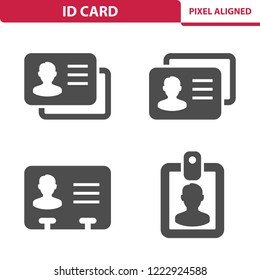 ID Card Icons. Professional, pixel perfect icons, EPS 10 format.