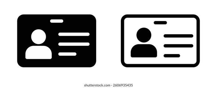ID Card icons set. Identification card symbol collection. Vector Illustration.