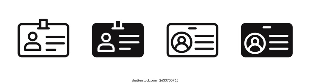 Conjunto de iconos de tarjeta de identificación. colección de símbolo de tarjeta de Identificación. Ilustración vectorial.