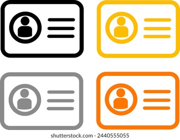ID Card icons set. Replaceable vector design.. 