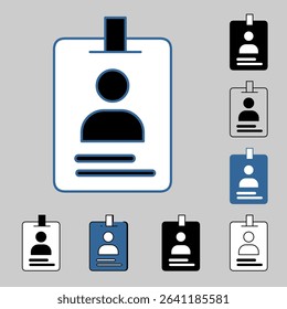 ID card icons, smart arts for ux ui, new modern, editable icon for project, vector illustration file, popular icon isolated.