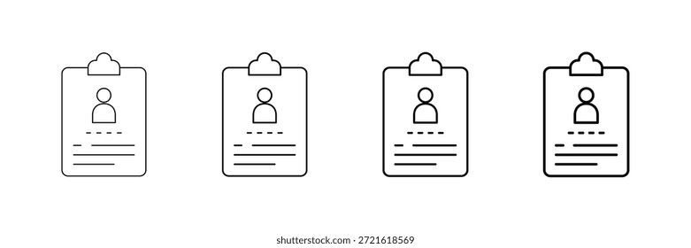 Vector De Iconos De Tarjeta De Identificación Establecido En Diferentes Estilos De Línea De Trazo