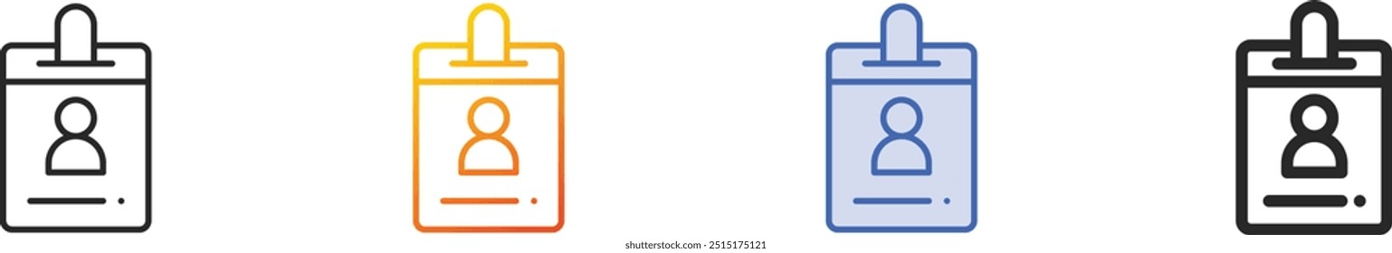 id card icon.Thin Linear, Gradient, Blue Stroke and bold Style Design Isolated On White Background