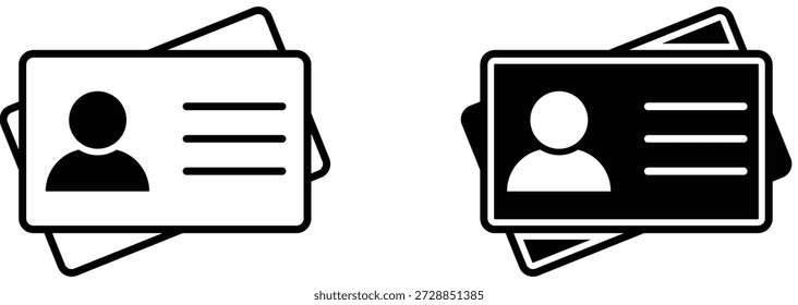 Conjunto de ícones de identificação de cartão de identificação