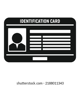 Id card identification icon simple vector. Photo identity. Office tag