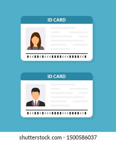 ID card. Identification card icon. Vector illustration flat design.