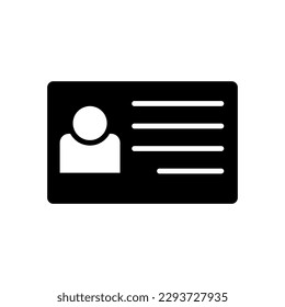 ID Card Identification Card Icon Vector Design Illustration on white background