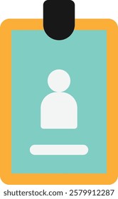 ID Card Identification Icon Vector Flat Illustration