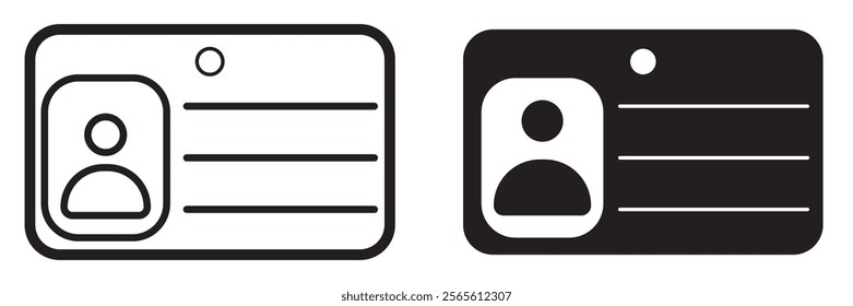 ID Card Identification Card template icon. Vector illustration.
