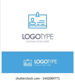 Id, Card, Identity, Badge Blue outLine Logo with place for tagline