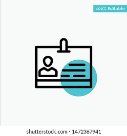 Id, Card, Identity, Badge turquoise highlight circle point Vector icon