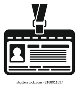 Icono de identidad de la tarjeta de identificación simple vector. Foto de nombre. Acceso de Office