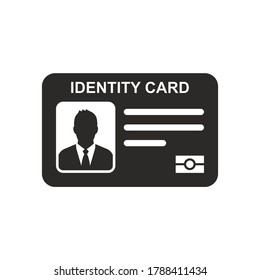 ID Card, Identity Card Icon. Vector Icon Isolated On White Background.