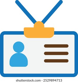 Icono de identidad de tarjeta de identificación Vector Ilustración plana