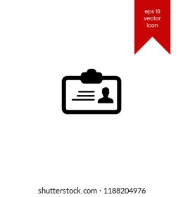 ID card, identity vector icon