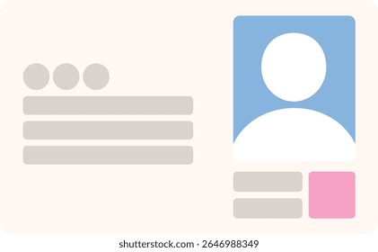 ID card illustration (driver's licenses or national ID cards with male and female avatars) Ideal for concepts like identification, authentication, or personal record