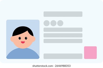 ID card illustration (driver's licenses or national ID cards with male and female avatars) Ideal for concepts like identification, authentication, or personal record